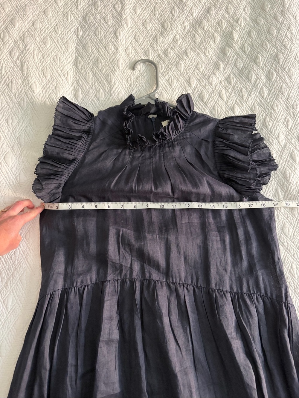 Sea New York Navy Ruffle-Sleeve Midi Dress - Picture 6 of 9